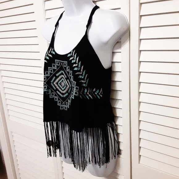 Rue 21 Adjustable Strap Racerback Fringe Top - Picture 2 of 8
